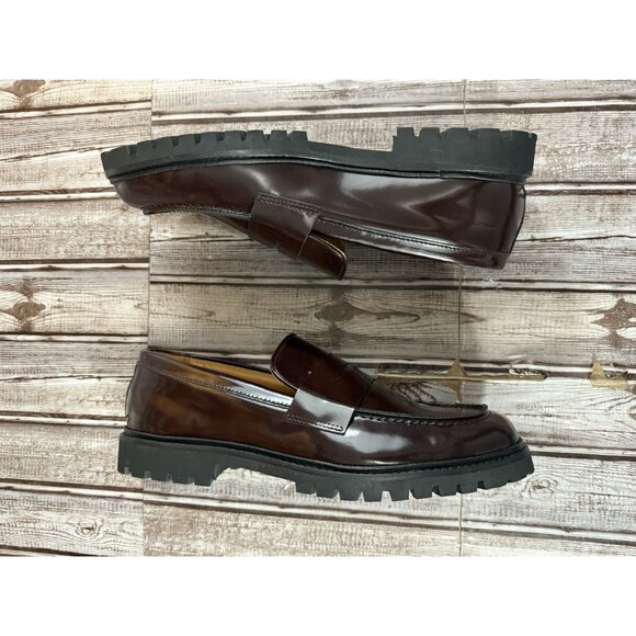 THURSDAY Penny Leather Loafer Shoes Size 10.5 Color Burgundy New - Picture 7 of 9